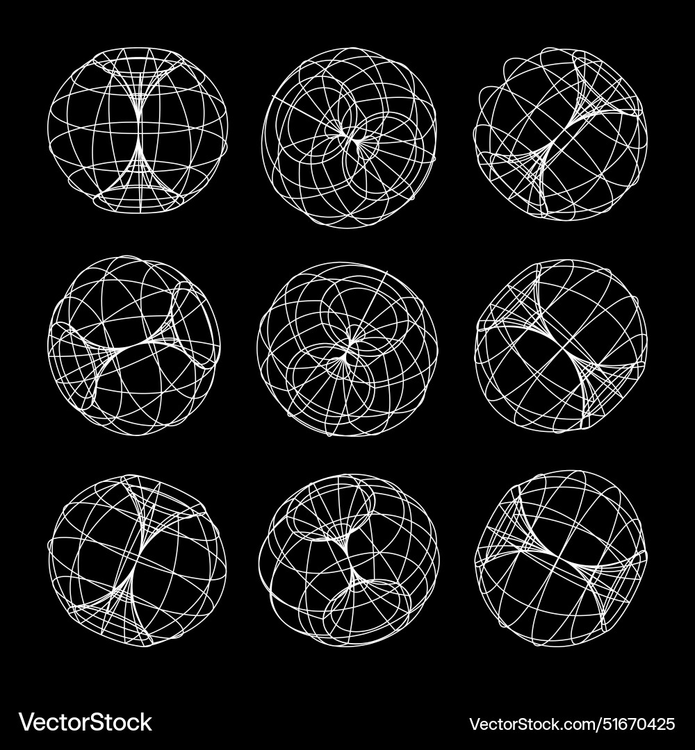 Wireframe lined shapes perspective mesh 3d grid Wireframe lined shapes perspective mesh 3d grid vector image
