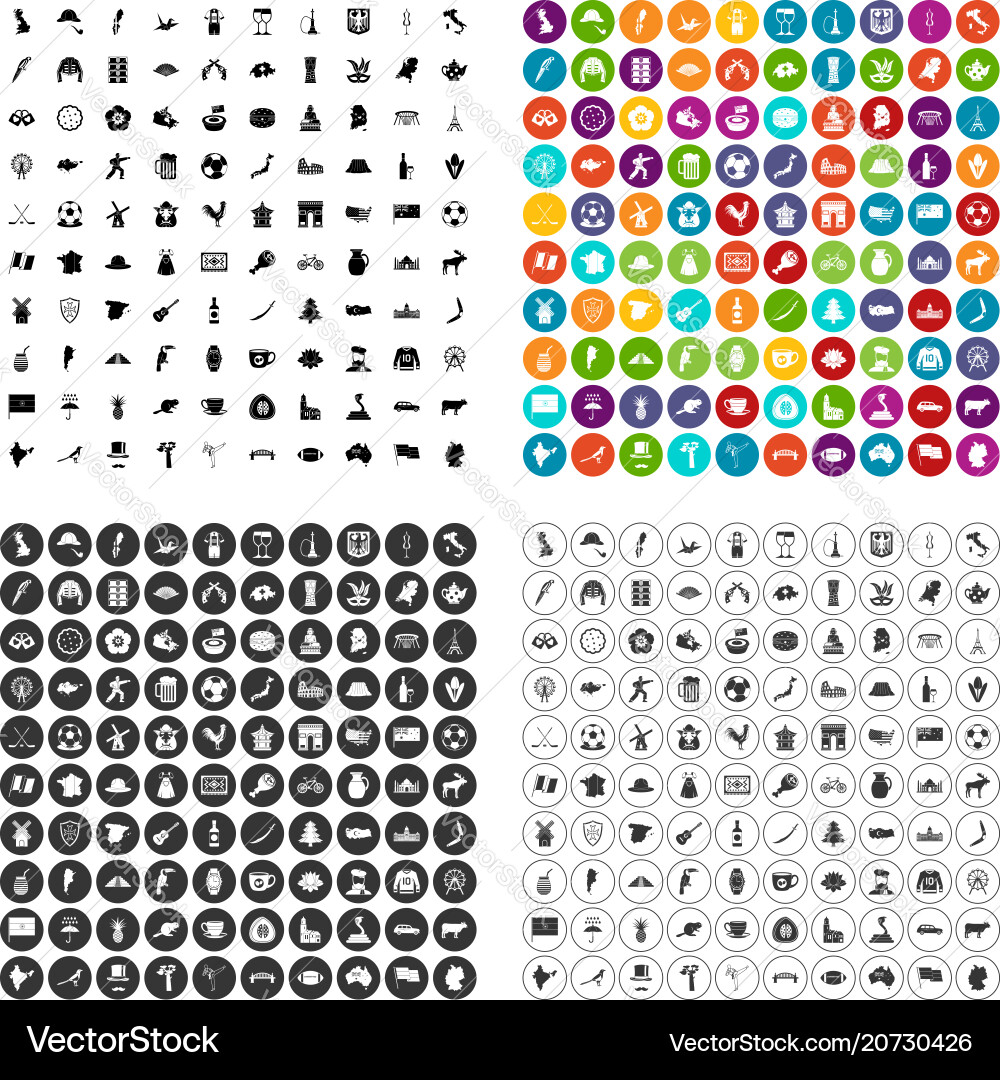 100 map icons set variant 100 map icons set variant vector image