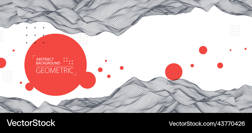 Abstract background with waves 3d surface Vector Image