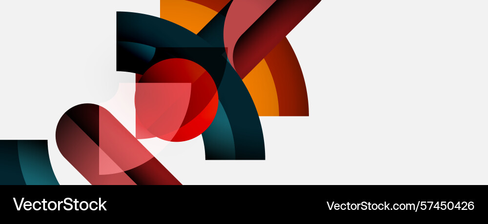 Abstract shapes overlap creating dynamic vector image