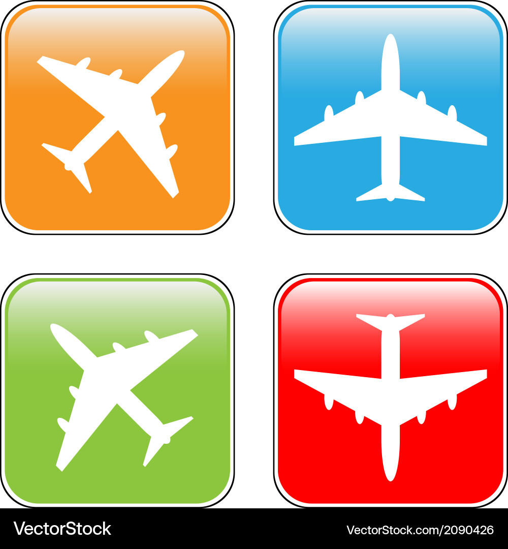 Airplane buttons set Vector Image