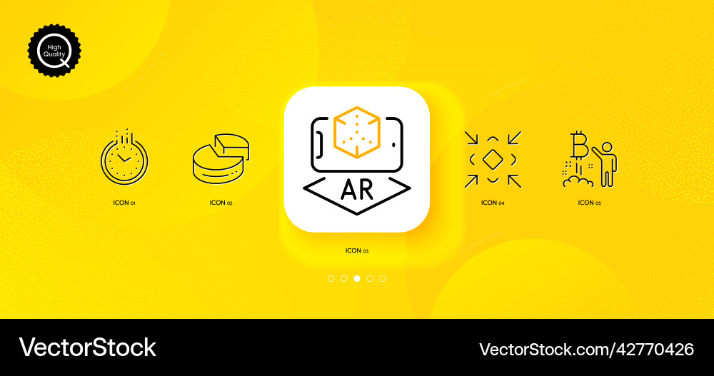 Augmented reality minimize and bitcoin project Augmented reality minimize and bitcoin project vector image