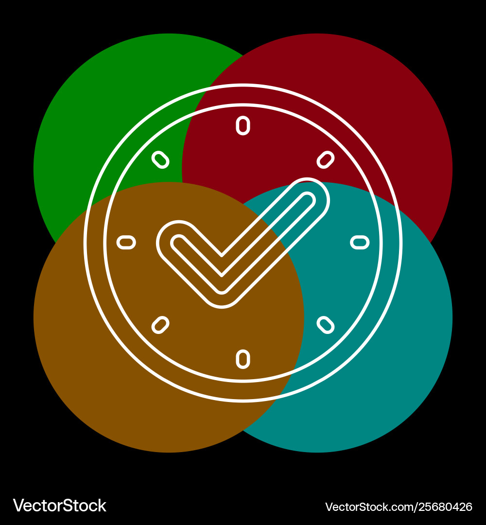 Check mark clock icon time vector image