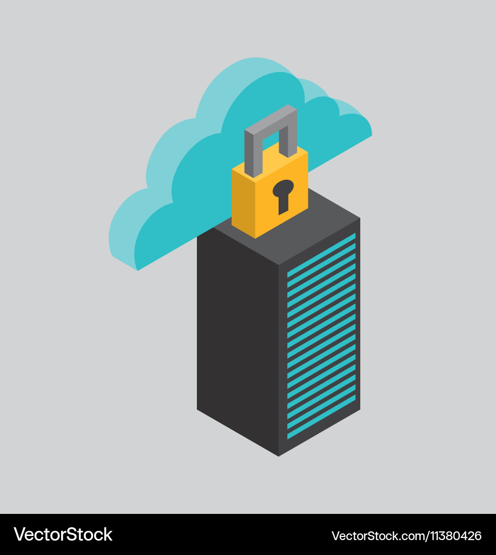 Cloud computing data storage vector image