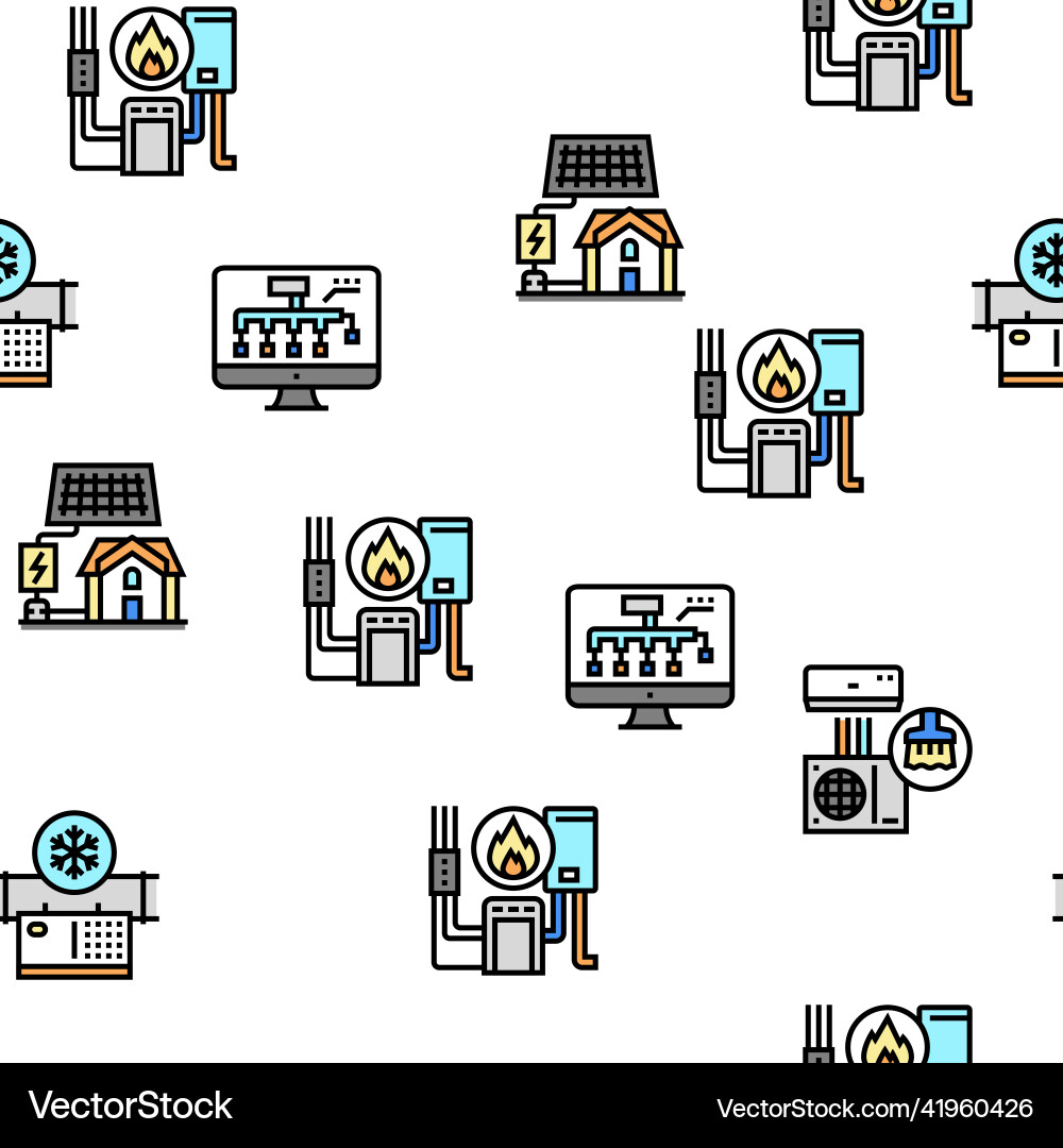 Conditioning system electronics seamless Conditioning system electronics seamless vector image