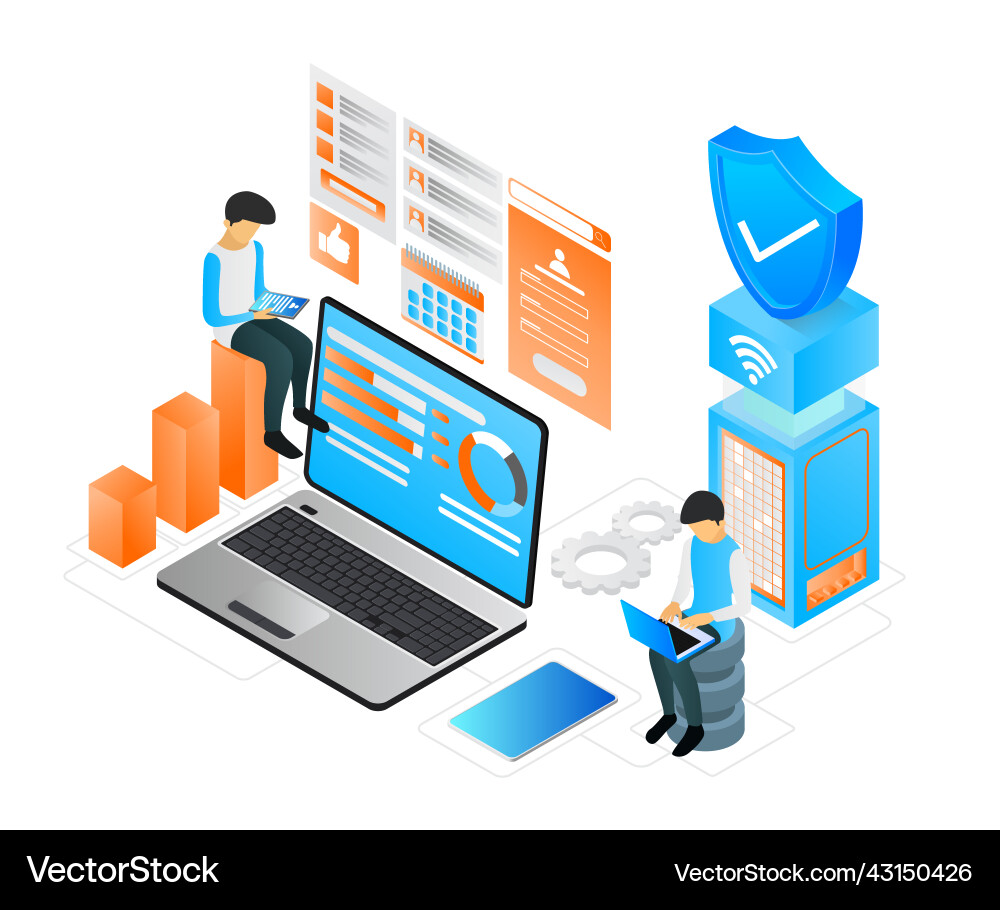 Data storage server Data storage server vector image