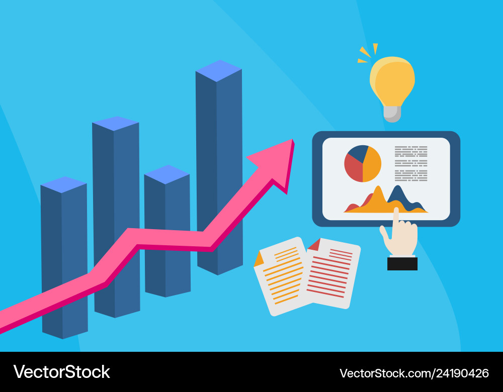 Flat web analytics analysis design Flat web analytics analysis design vector image