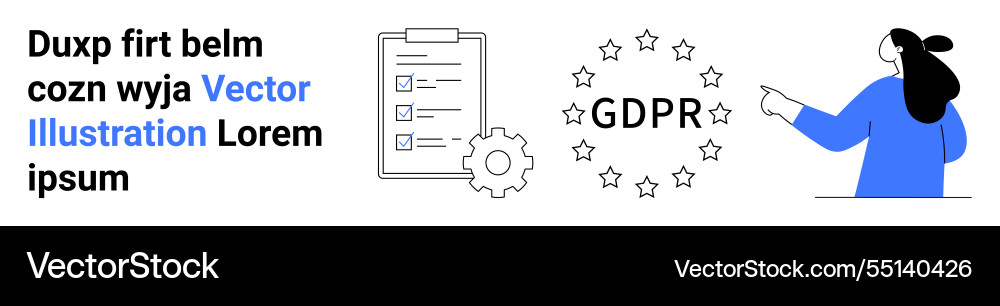 Gdpr Compliance Frau auf Text Vektorbild