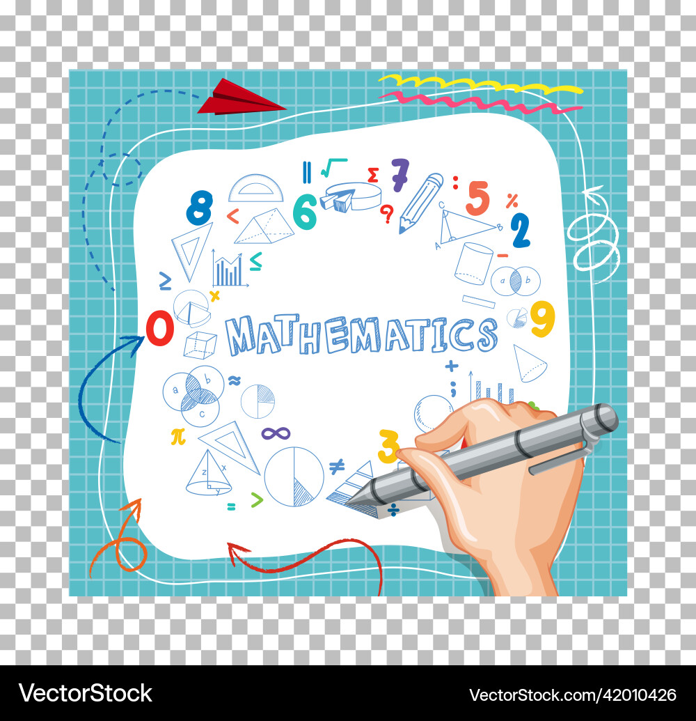 Hand writing math formula on paper note with grid Hand writing math formula on paper note with grid vector image