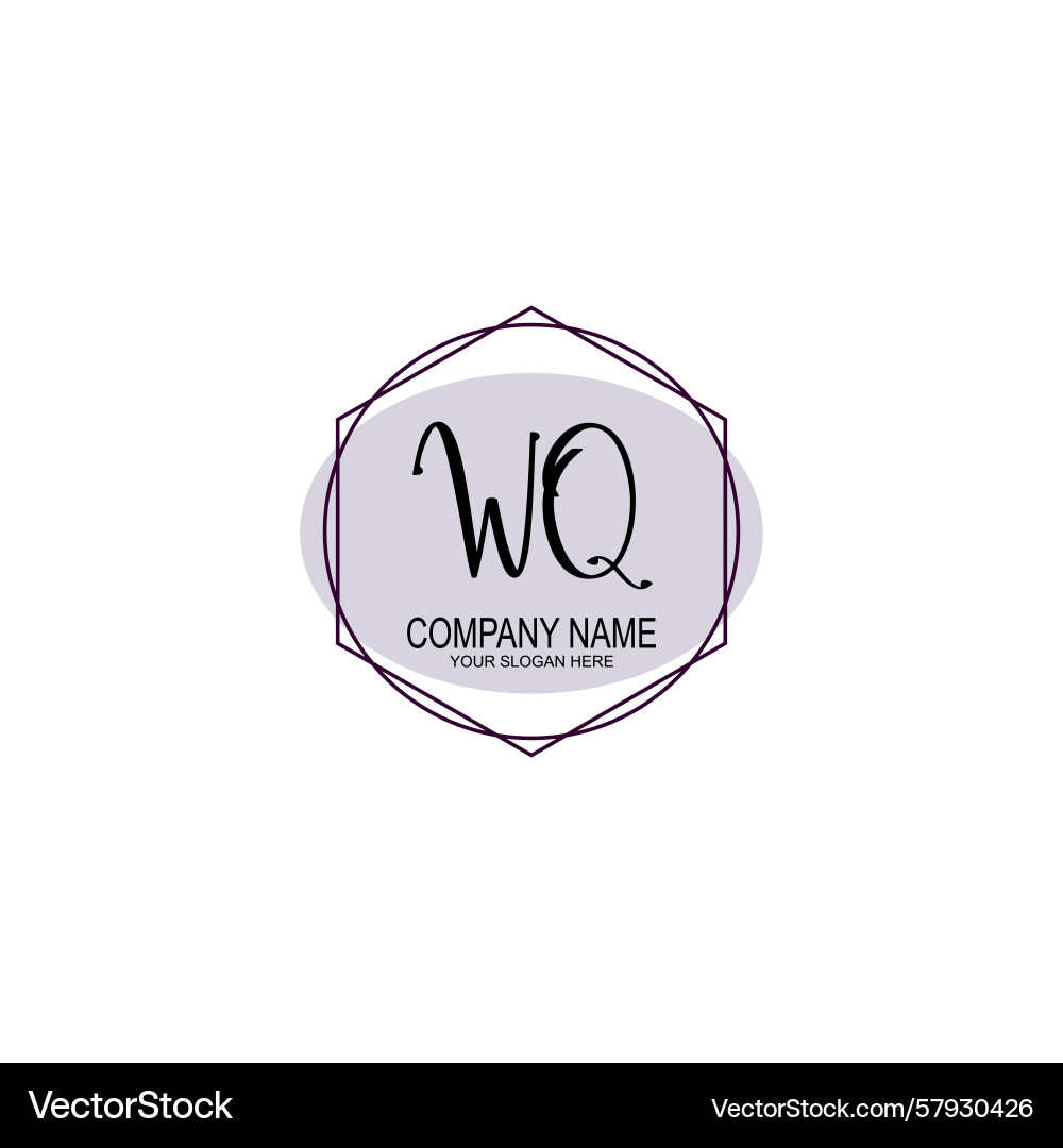 Handwriting logo concepts with initial wq Handwriting logo concepts with initial wq Vector Image