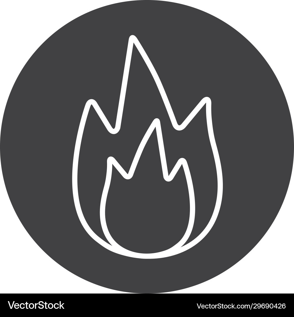 Isolated flame line block style icon design vector image