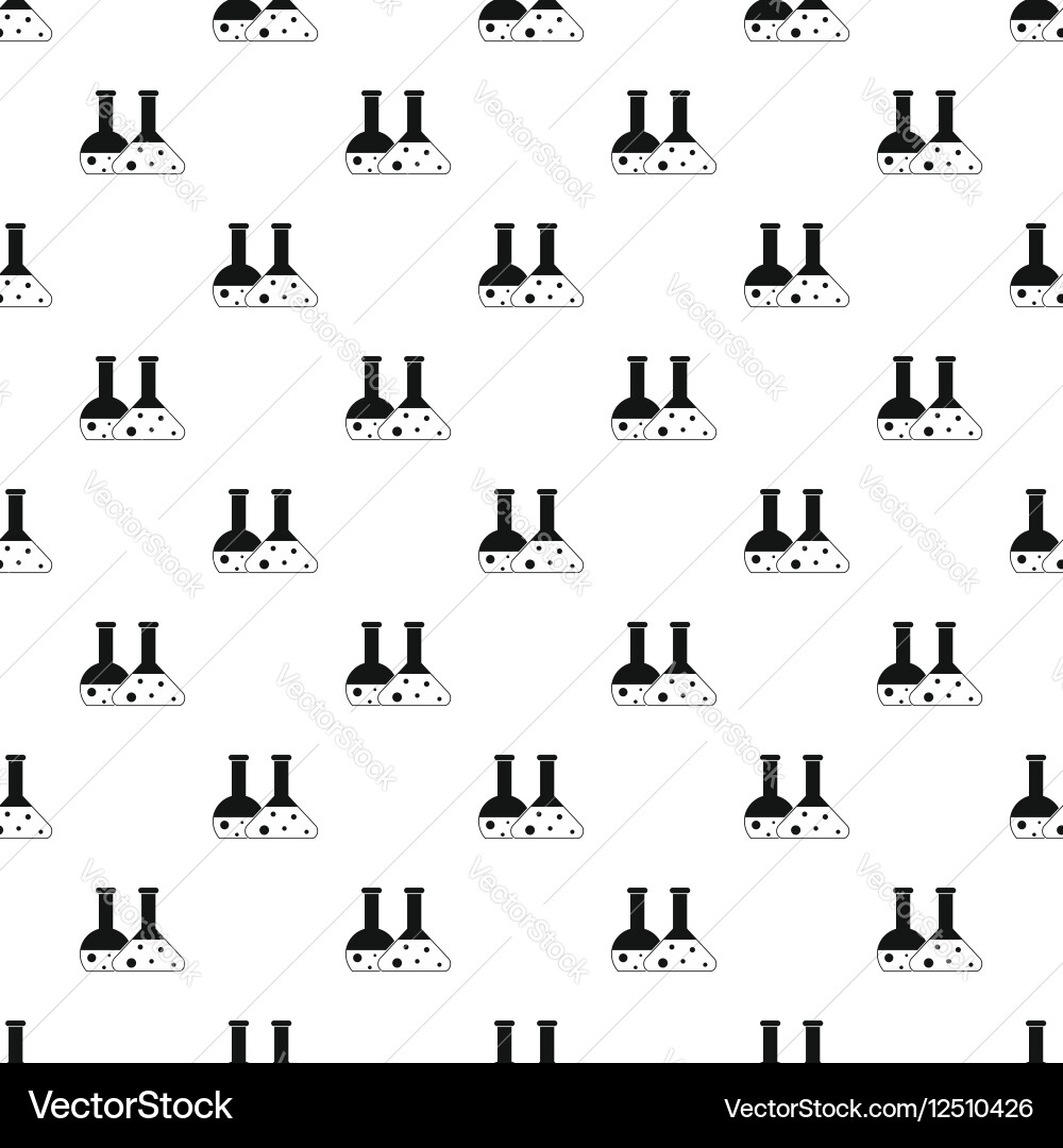 Laboratory flasks pattern simple style vector image