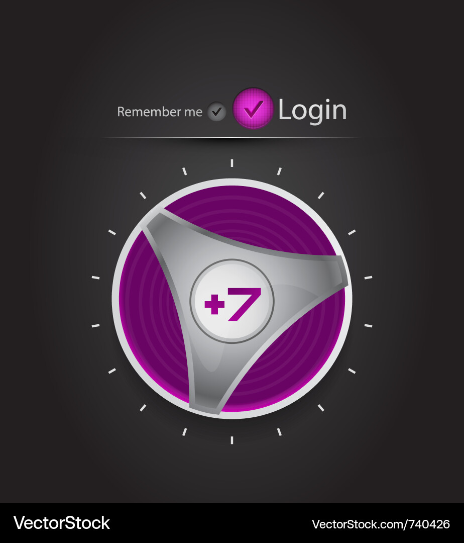 Login page with tune button vector image