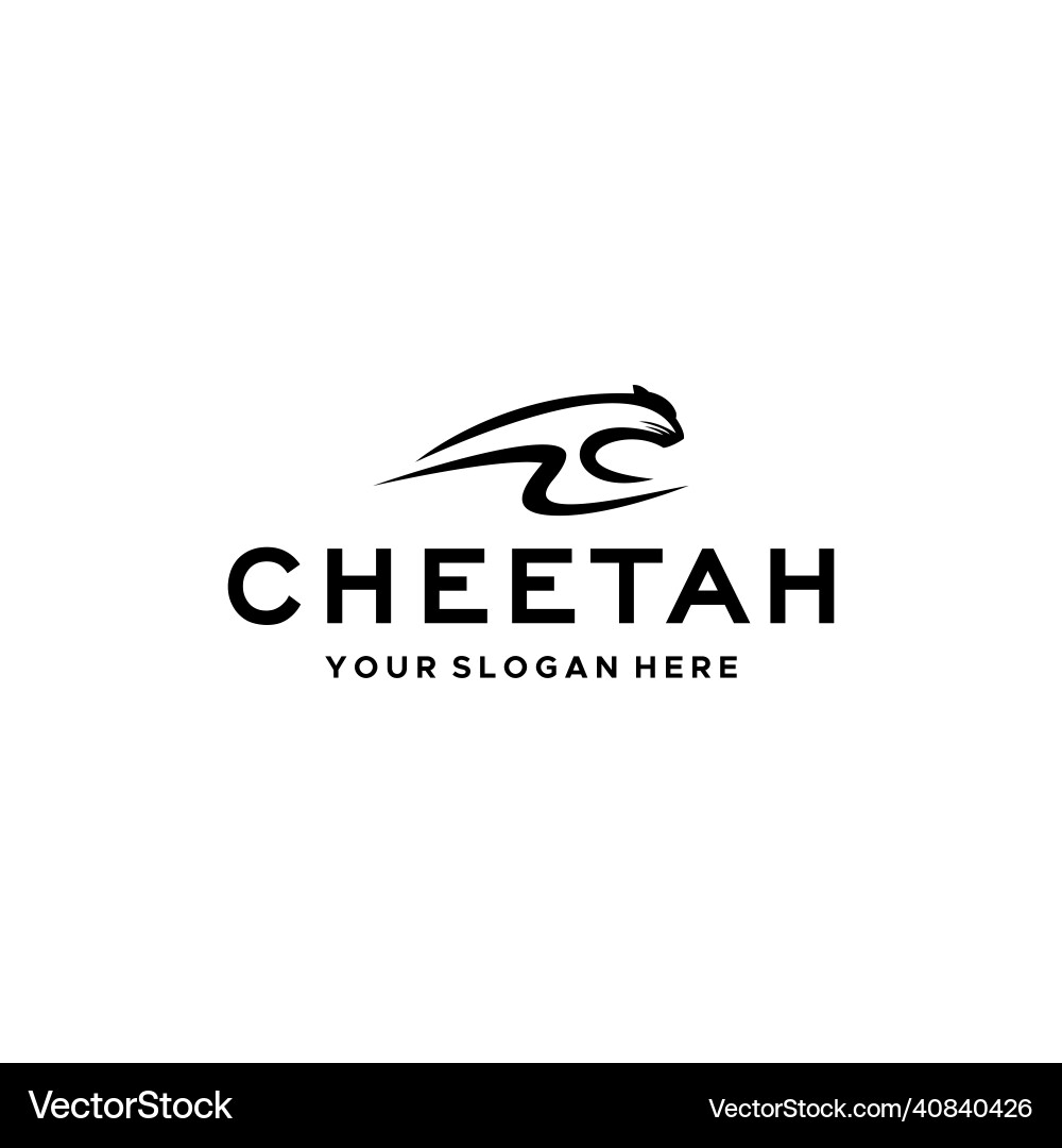 Minimalist cheetah animals mammal logo design vector image