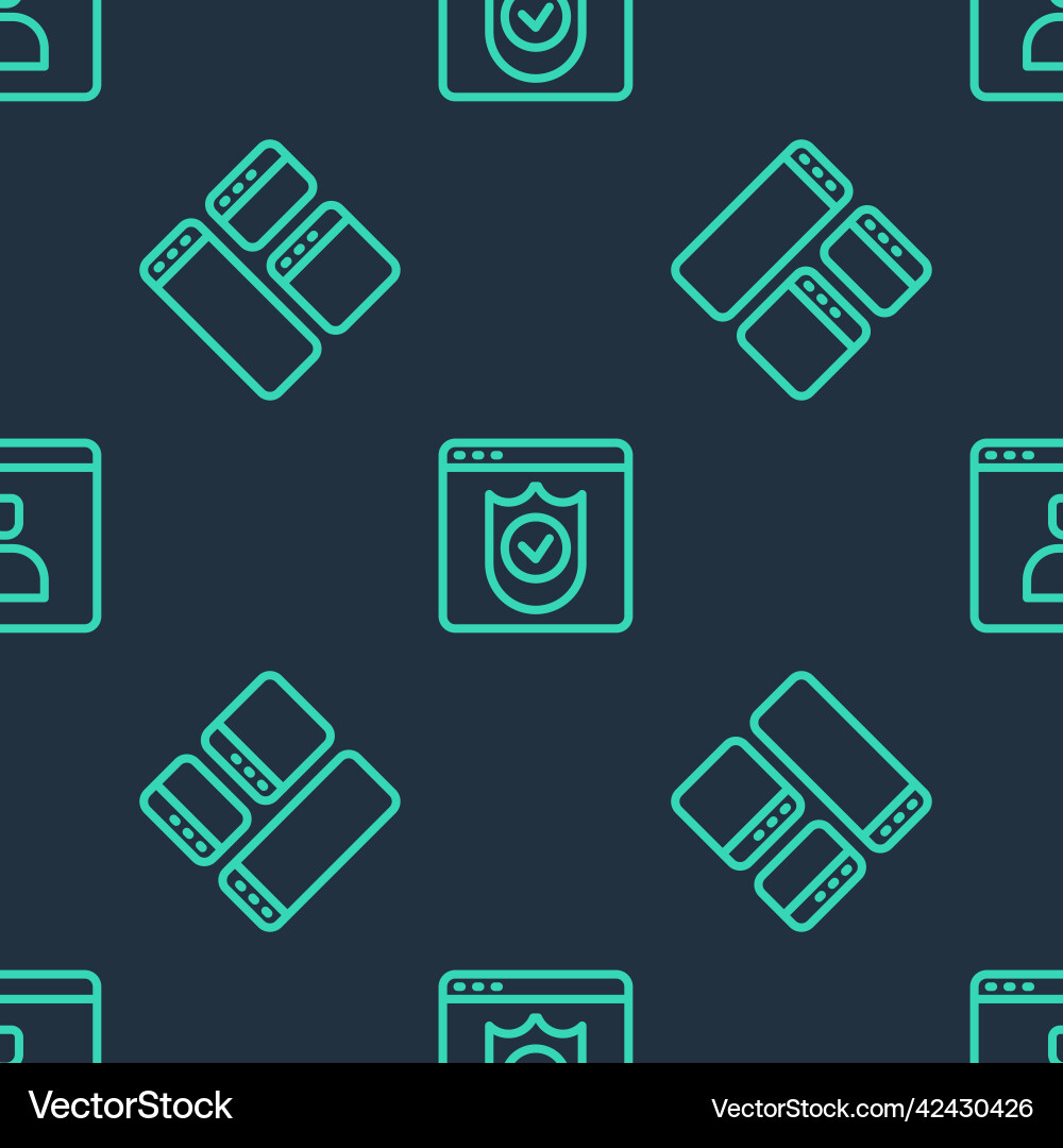 Set line browser with shield window and create Set line browser with shield window and create vector image