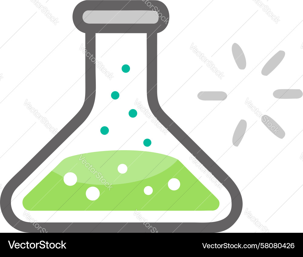 Sparkling Lab Flask Icon Vector Image