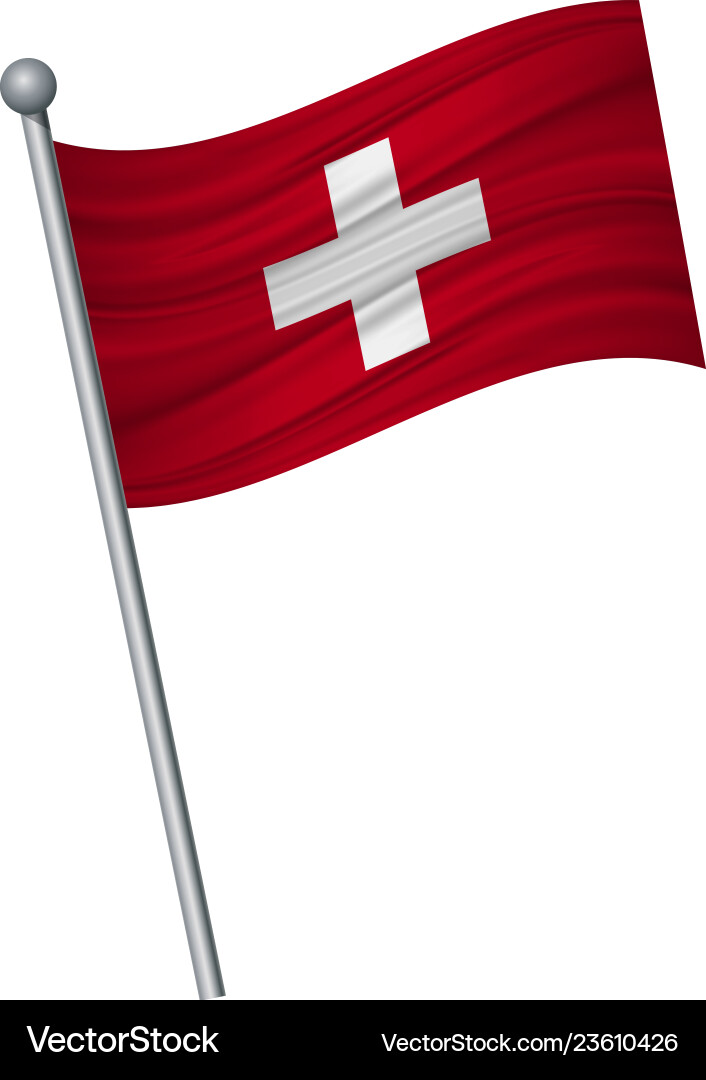 Waving of flag on flagpole official colors Waving of flag on flagpole official colors vector image