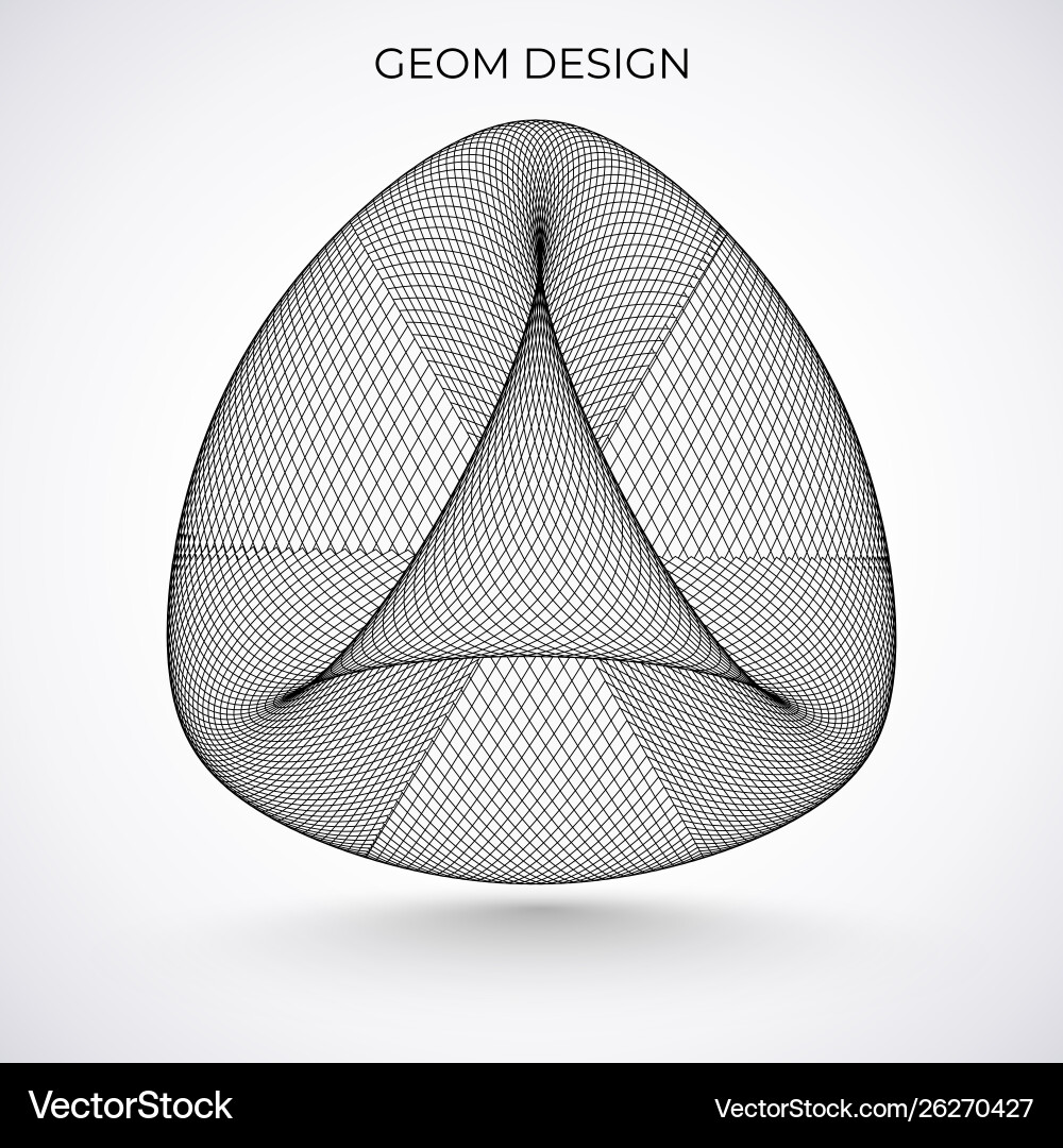 Abstract 3d object triangular on pillow vector image