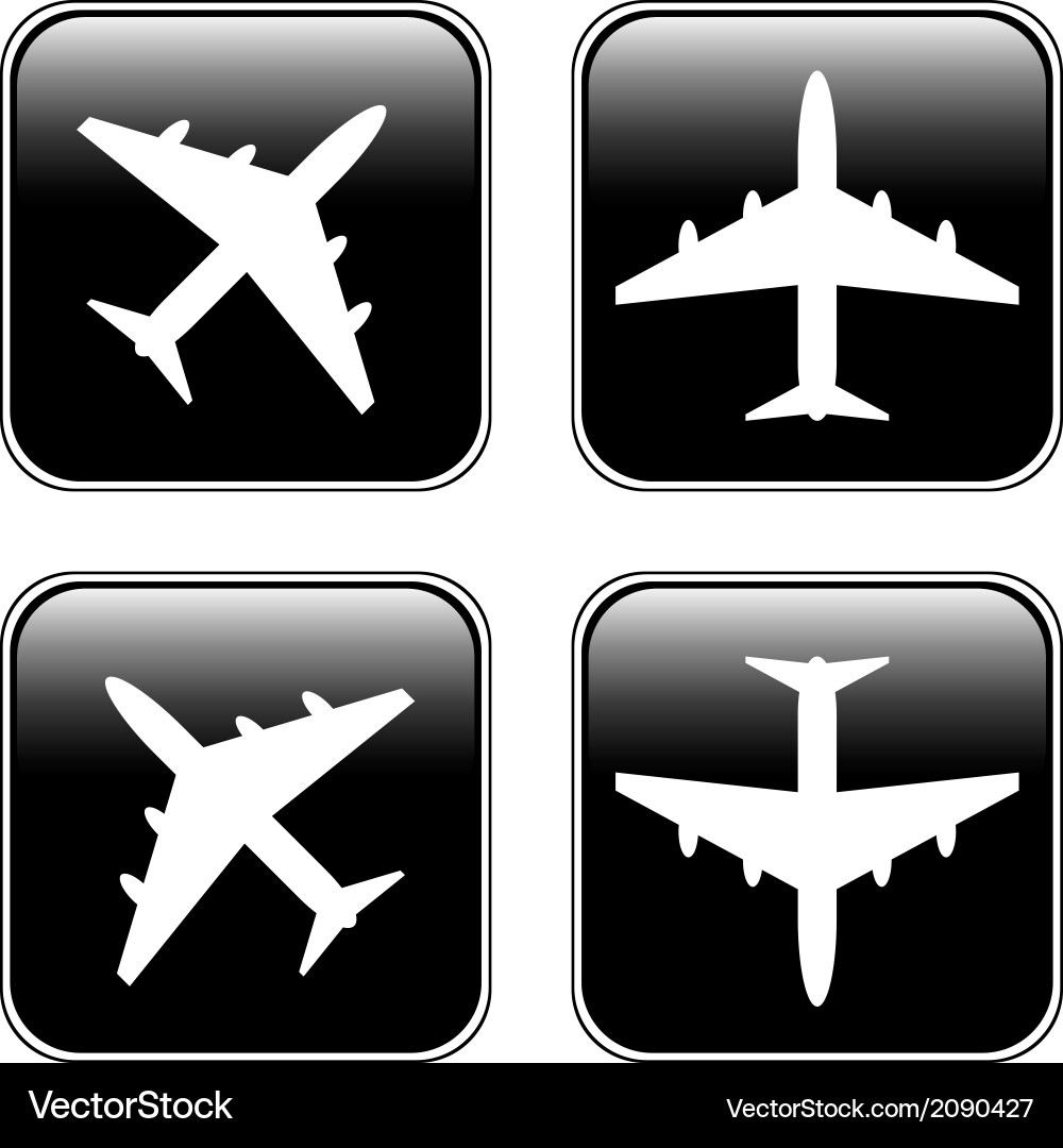 Airplane buttons set Vector Image
