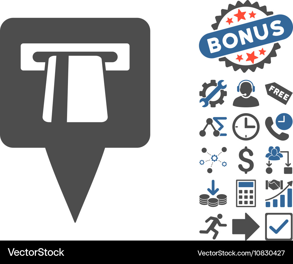 Atm pointer flat icon with bonus vector image