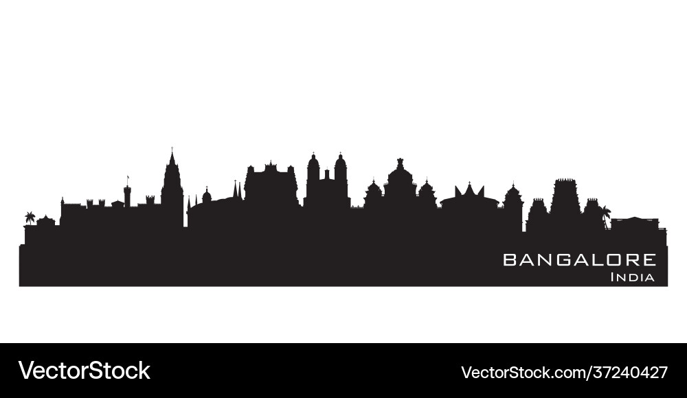 Bangalore india city skyline silhouette vector image