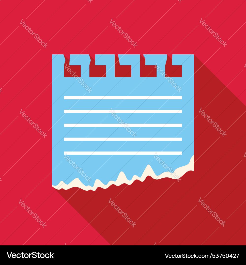 Blank note paper with torn edges on red background Vector Image