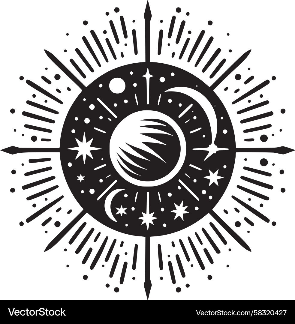 Celestial Navigation Symbol Vector Image