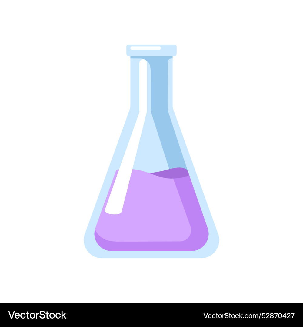 Chemical lab flask for laboratory experiment Chemical lab flask for laboratory experiment vector image