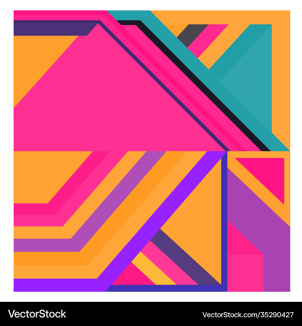 Colorful geometric and curve background pattern Vector Image