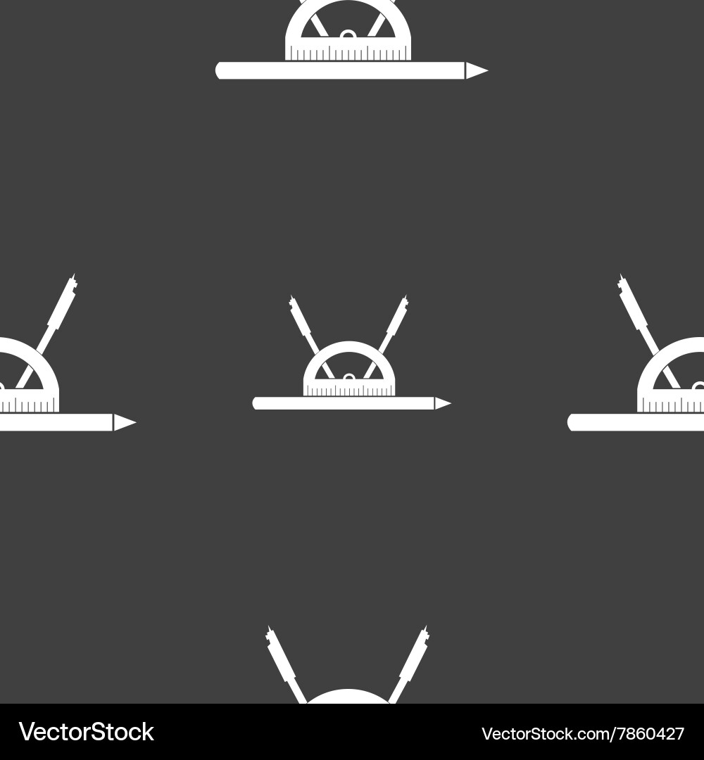 Compass and protractor characters geometry Vector Image