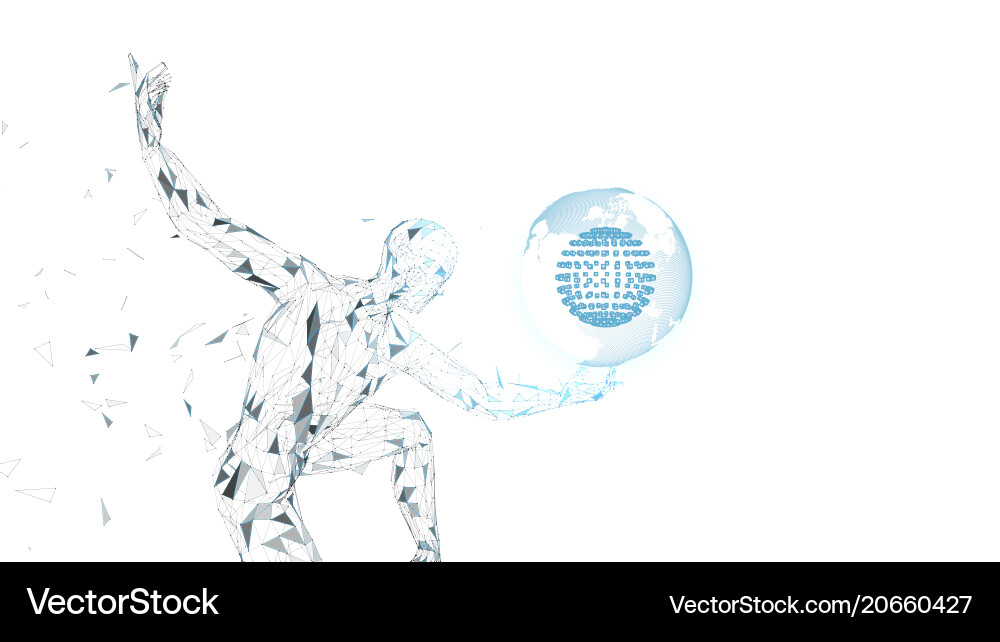 Conceptual abstract man with world globe Conceptual abstract man with world globe vector image