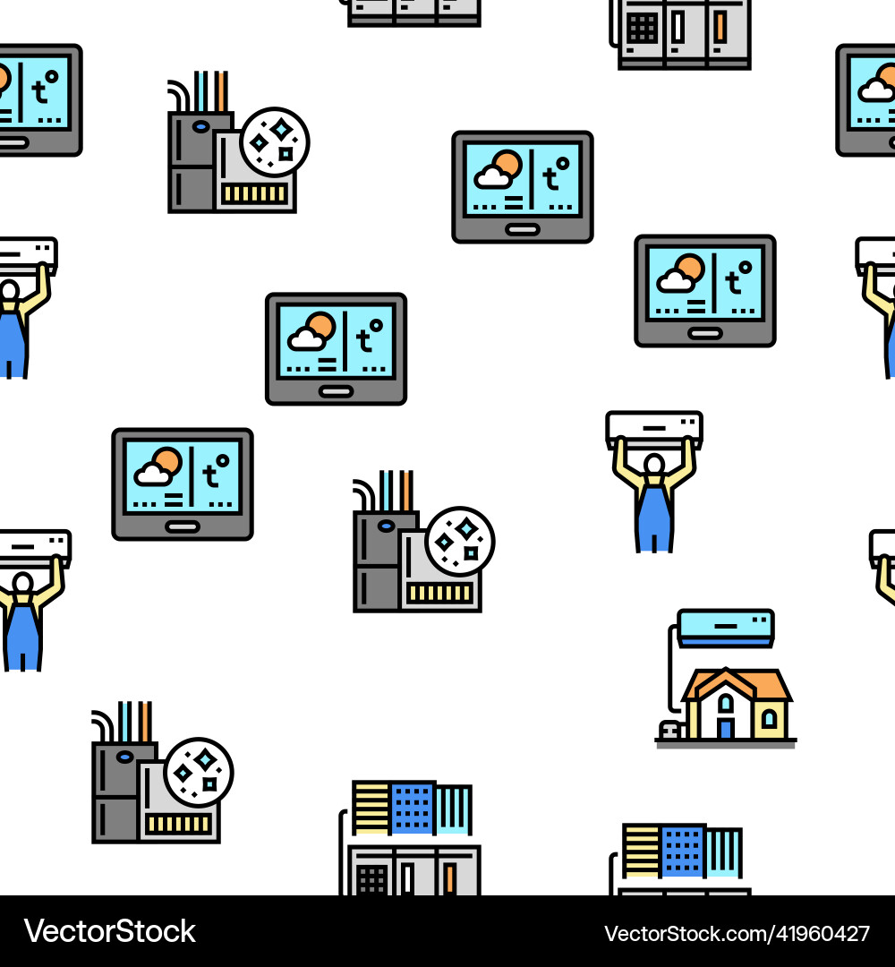 Conditioning system electronics seamless Conditioning system electronics seamless vector image