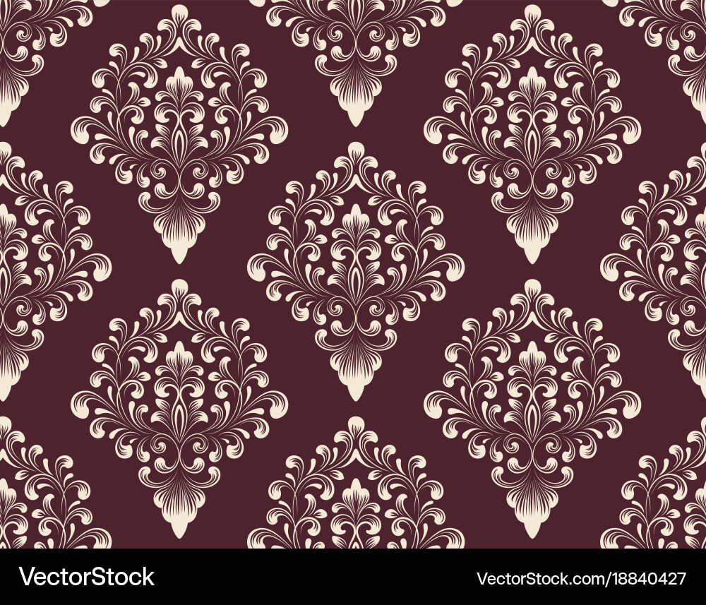 Damask seamless pattern background vector image