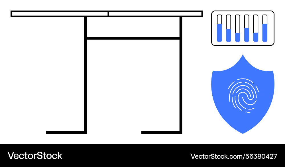 Digital security concept with fingerprint shield Digital security concept with fingerprint shield vector image