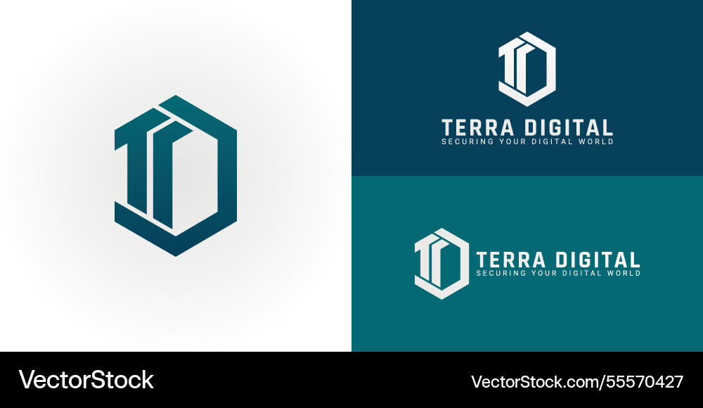 Dynamic logo design features the initials td Dynamic logo design features the initials td Vector Image