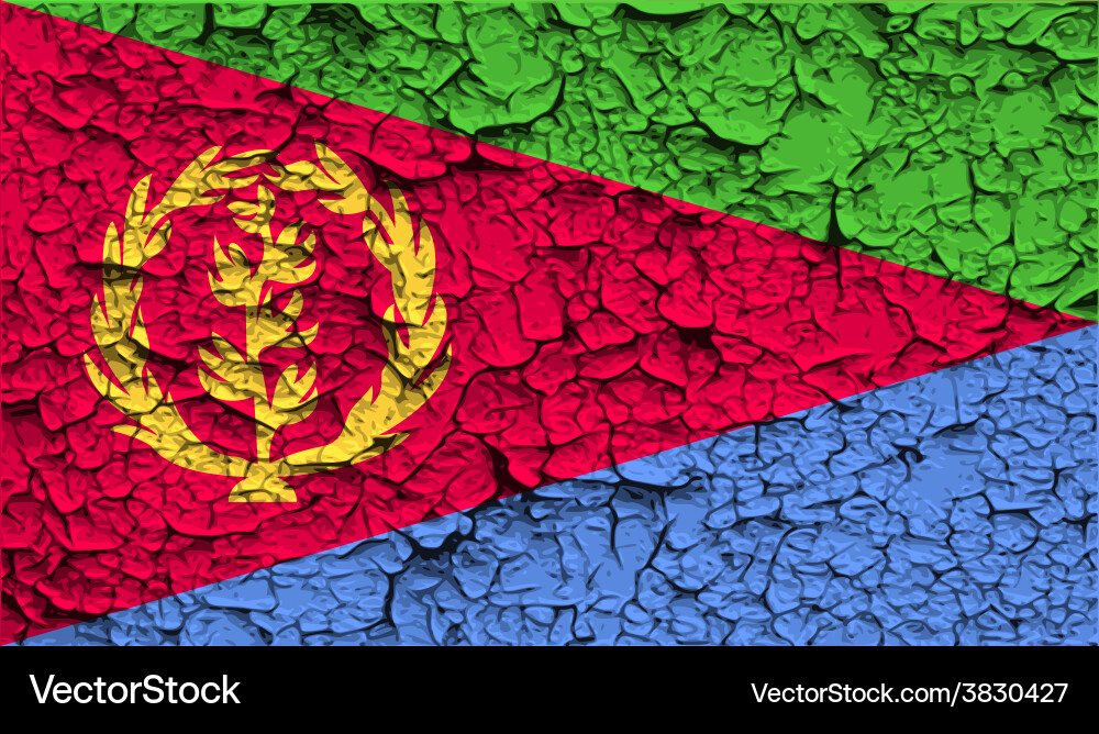 Flag of eritrea with old texture vector image