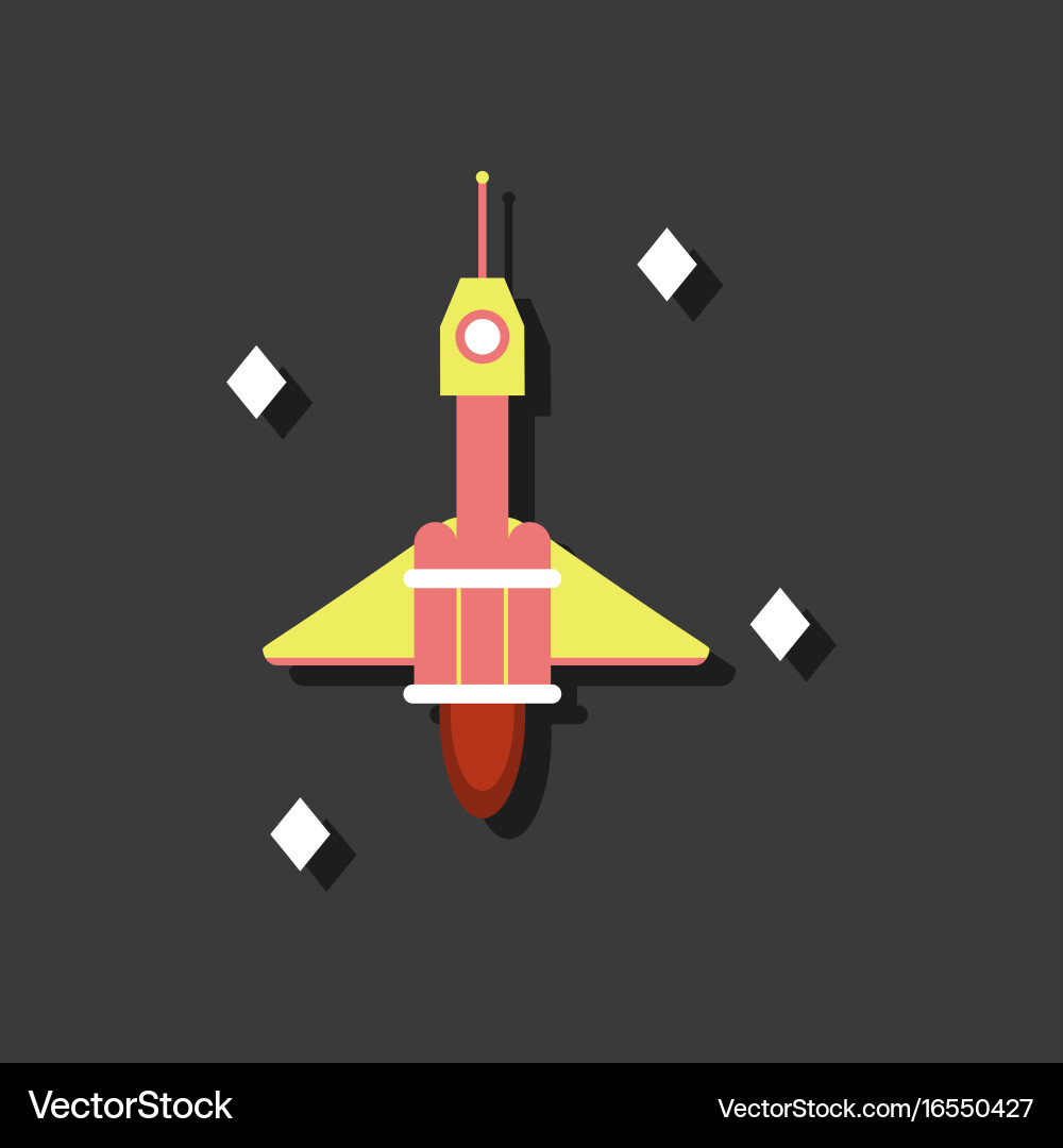 Flat icon design collection spaceship in space Vector Image