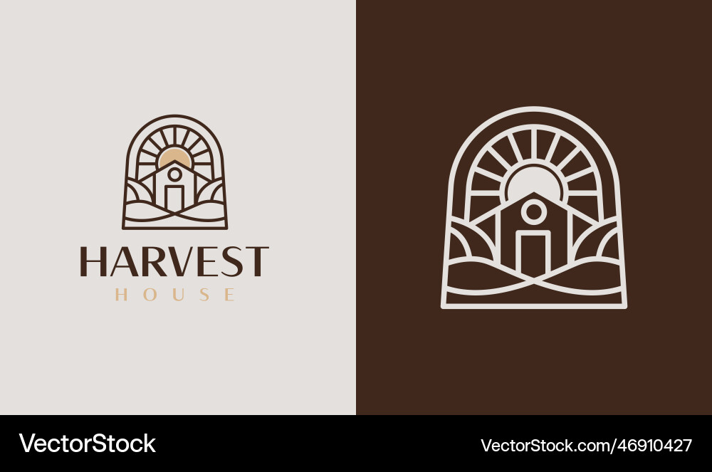 Green house agriculture farmhouse logo universal Green house agriculture farmhouse logo universal vector image