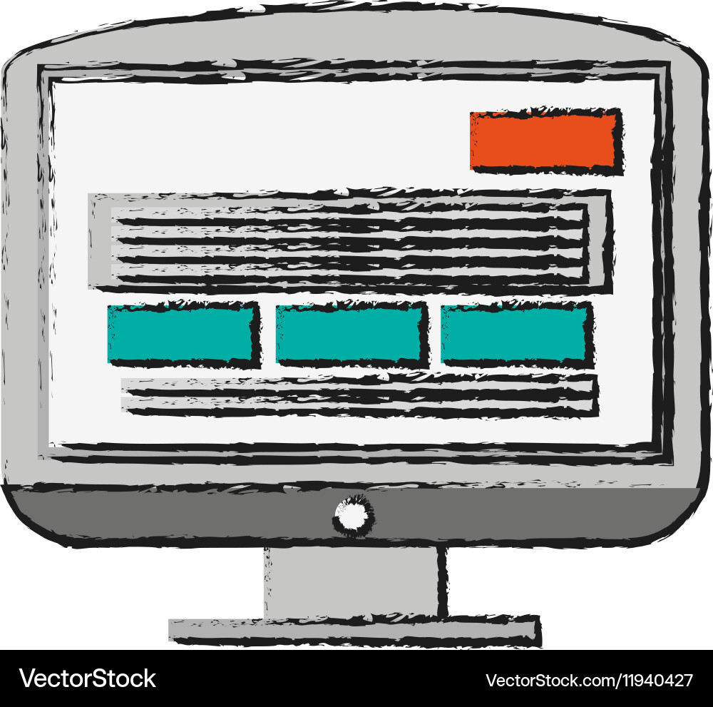 Isolated computer device design vector image