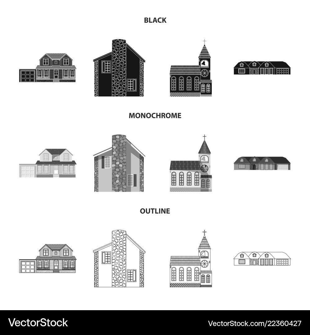 Isolated object of building and front sign Vector Image