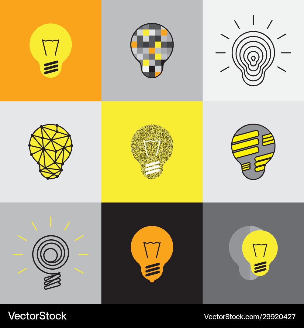Light bulb design icon lightbulb idea element Vector Image