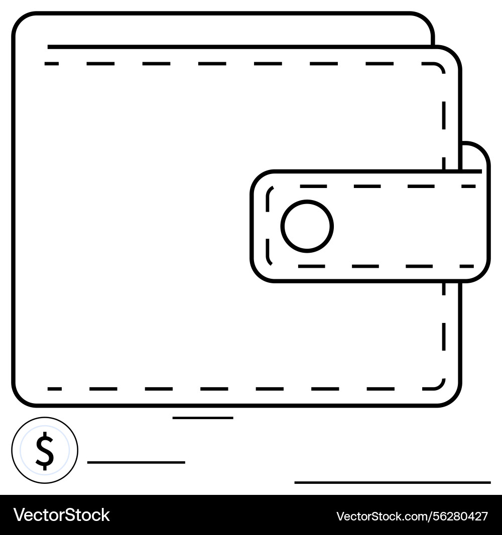 Minimalist wallet design with single button Minimalist wallet design with single button vector image