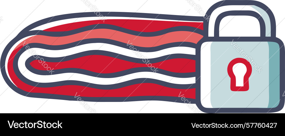 Padlock with worm icon design generative ai vector image