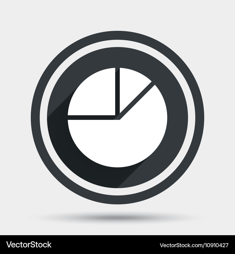 Pie chart graph sign icon diagram button Vector Image