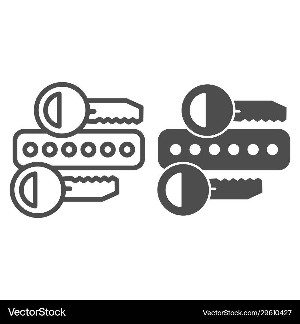 Protection password line and solid icon web form Protection password line and solid icon web form vector image
