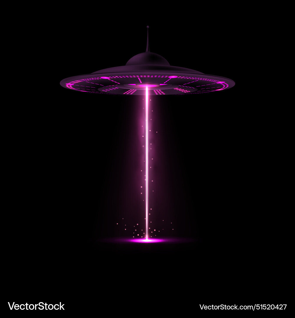 Realistic alien spaceship ufo with purple – Royalty-Free Vector |  VectorStock, image size:1000x1080