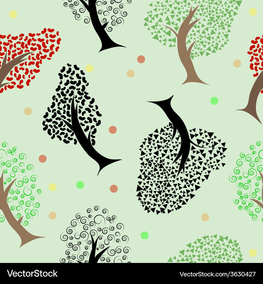 Seamless tree pattern background Vector Image