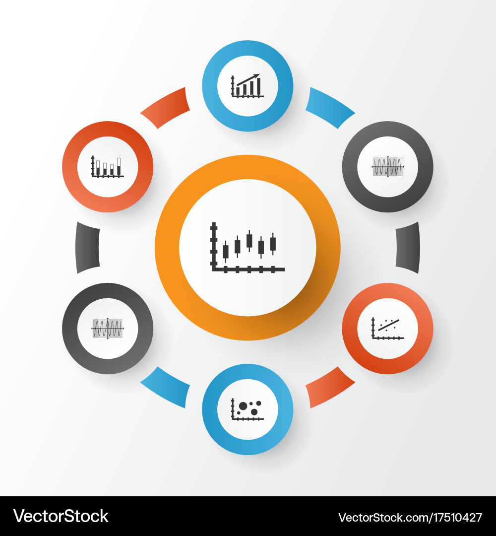 Set of graphs diagrams and statistics icons vector image