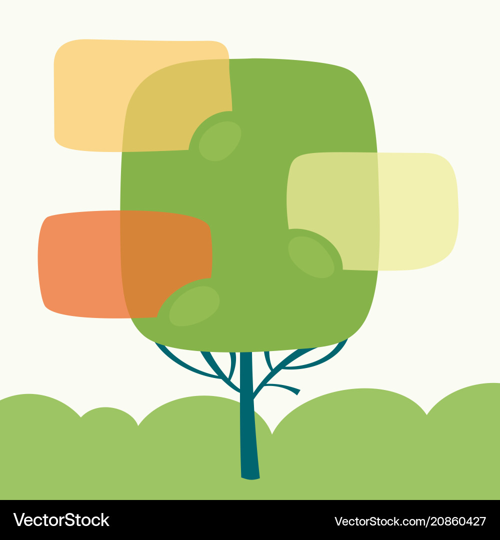 Set of speech bubble with tree Set of speech bubble with tree vector image
