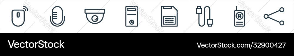 Technology line icons linear set quality Technology line icons linear set quality vector image